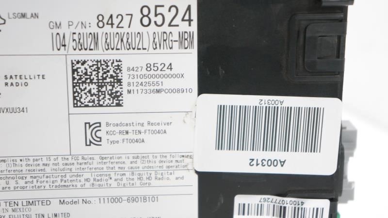 2018 Chevrolet Silverado 1500 Audio Radio Receiver 84278524 OEM *ReaD* - Alshned Auto Parts