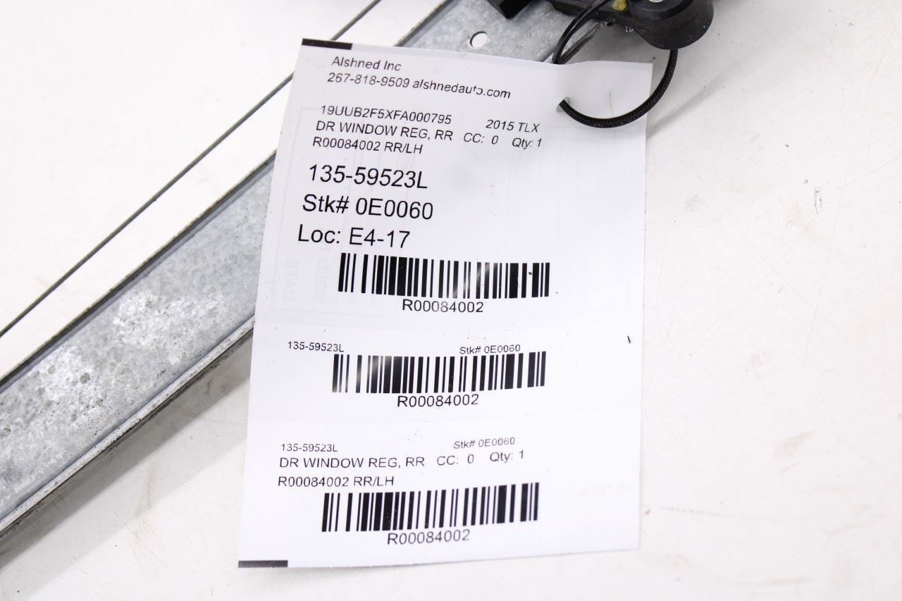 2015-2020 Acura TLX Tech Rear Left Driver Side Door Window Regulator w/ Motor12