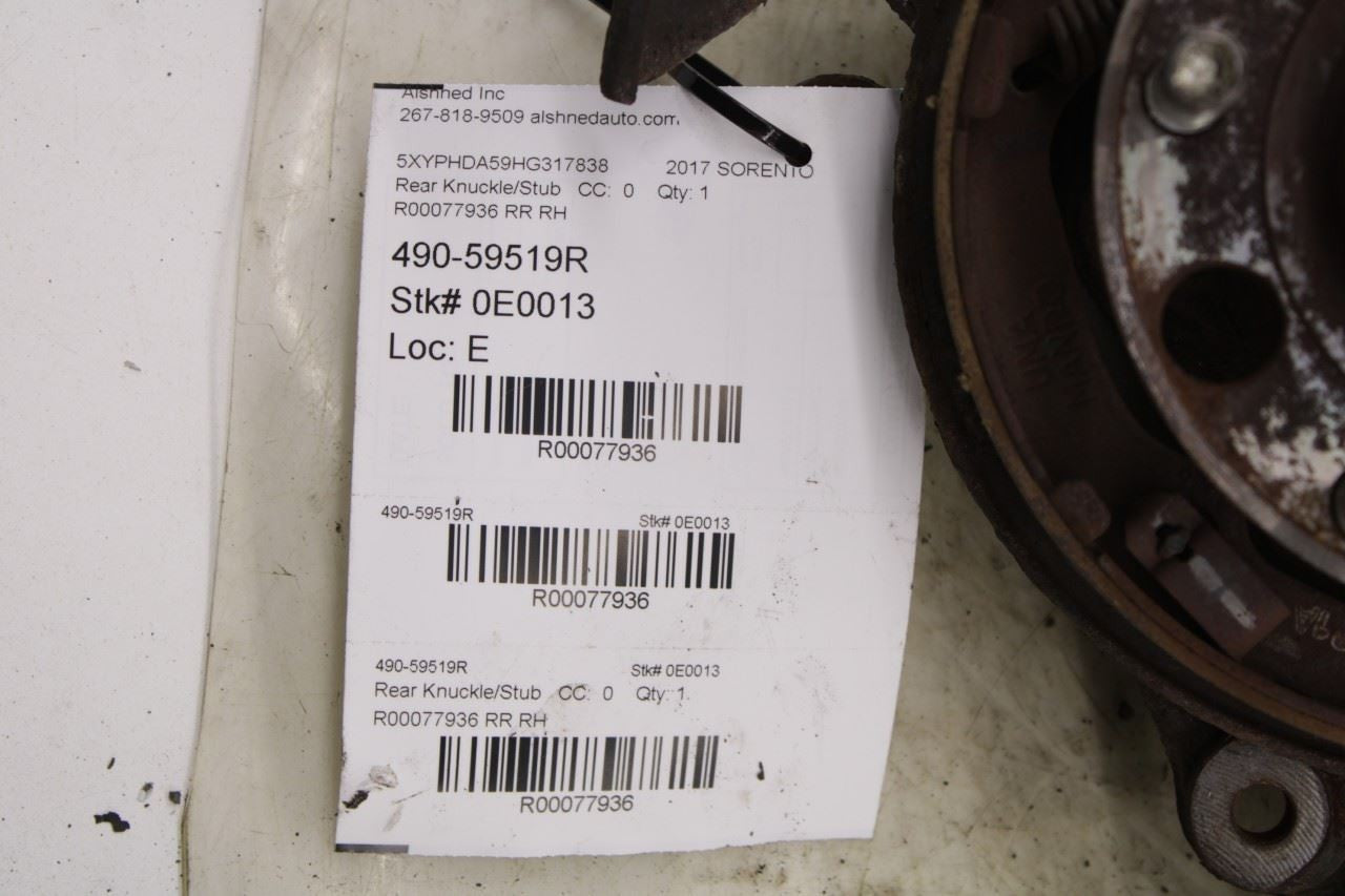 2015-20 Kia Sorento EX Rear Right Passenger Side Spindle Knuckle Hub 52720-C5200 - Alshned Auto Parts