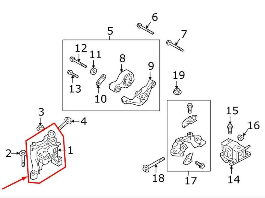 2016-23 Mazda CX9 Grand Touring 2.5L AWD Front Right Engine Transmission Mount - Alshned Auto Parts