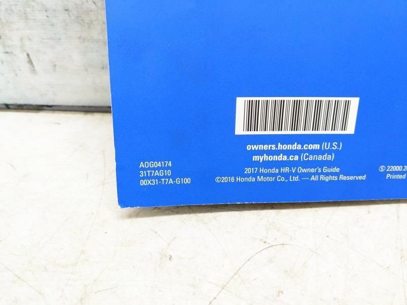 2017 Honda HR-V Owners Guide Set with Case 00X31-T7A-G100 OEM - Alshned Auto Parts