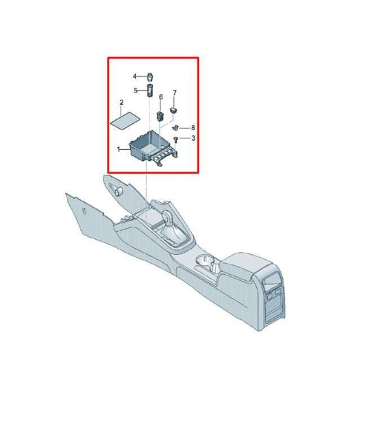 2016-18 Volkswagen Jetta Sport Front Console Storage Tray and Start Stop Button - Alshned Auto Parts