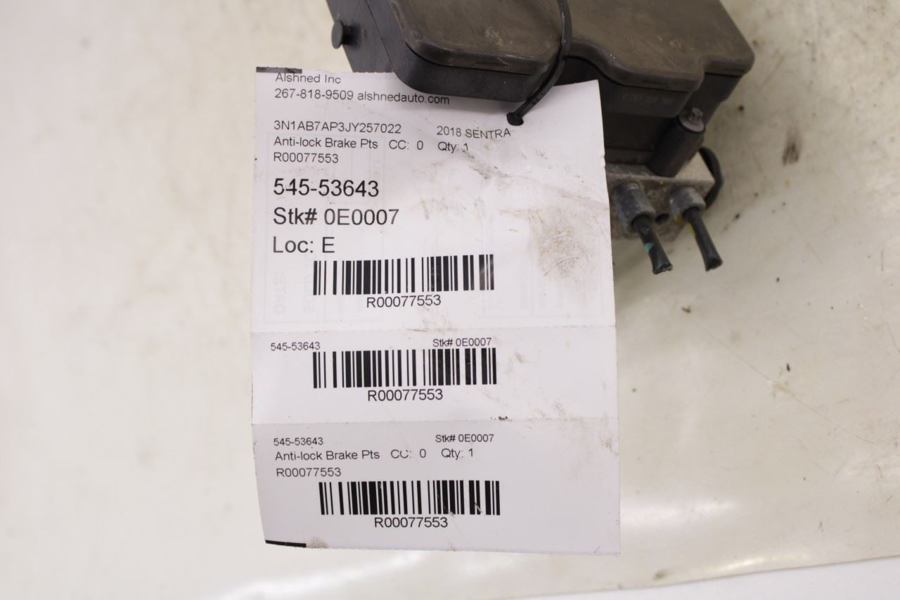 15-19 Nissan Sentra SL 1.8L ABS Anti Lock Brake Pump Control Module 476609AK1D - Alshned Auto Parts