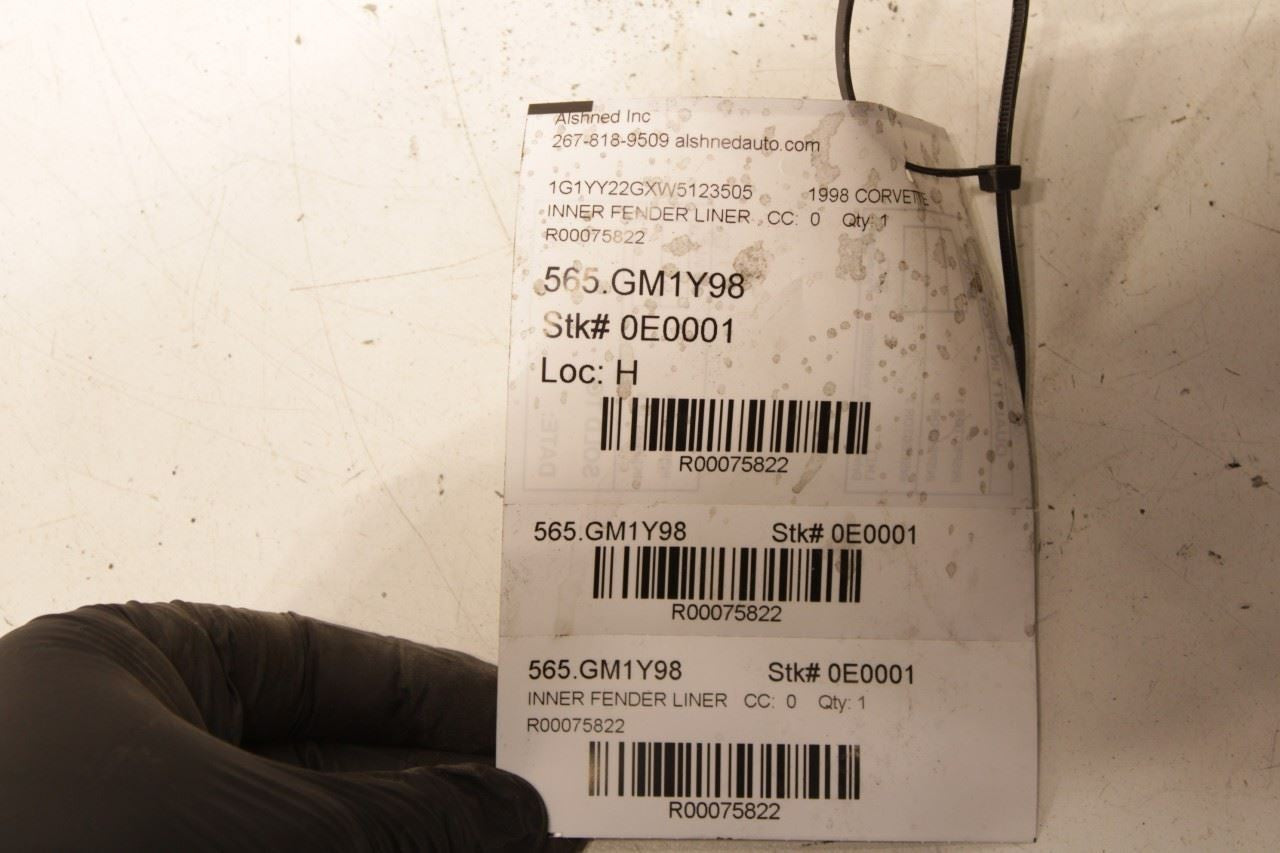 1997-04 Chevrolet Corvette Rear Left Driver Side Wheelhouse Liner Splash Shield - Alshned Auto Parts