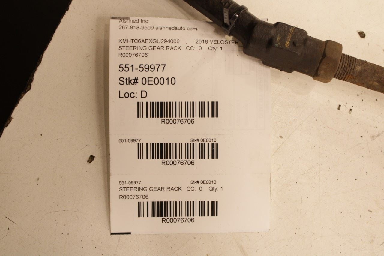 2012-2017 Hyundai Veloster Turbo 1.6L Power Steering Gear Rack and Pinion 81K - Alshned Auto Parts