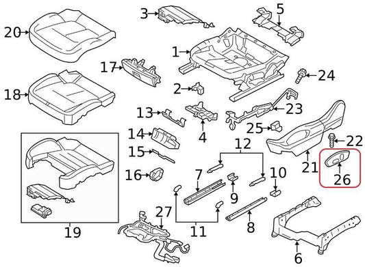 11-18 Porsche Cayenne Platinum FR Left Side Power Seat Adjust Switch 7PP959747N - Alshned Auto Parts