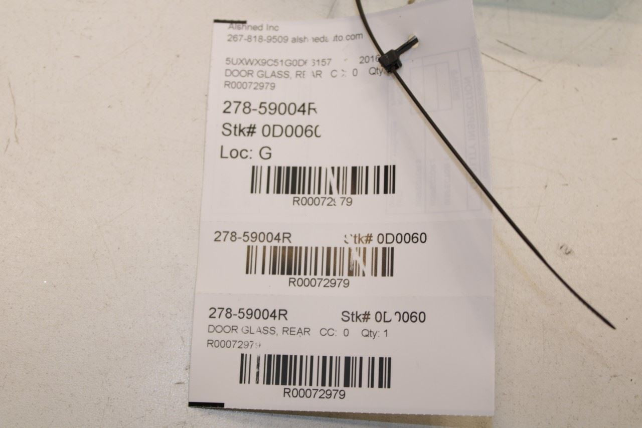 20152017 BMW X3 xDrive28i Rear Right Side Door Window Glass 51357391676 OEM - Alshned Auto Parts