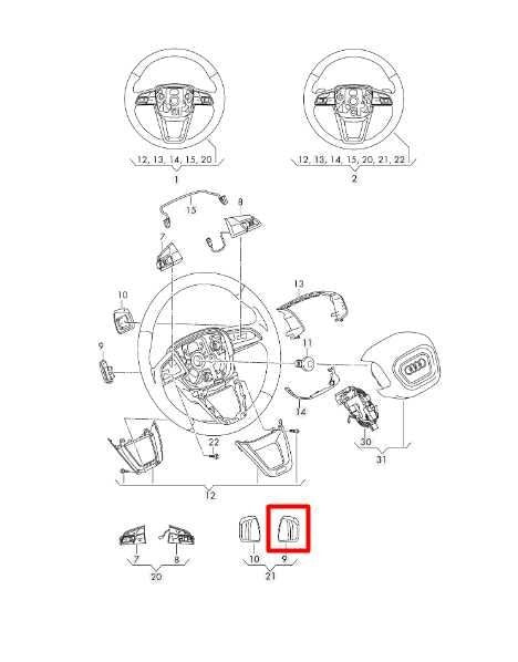 2019-24 Audi Q3 S Line Steering Wheel Right Shift Up Paddle Switch 4M0-951-523-D - Alshned Auto Parts