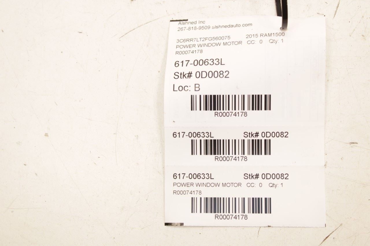 2011-2018 RAM 1500 Big Horn Front Left Door Power Window Motor 68044805AA OEM - Alshned Auto Parts