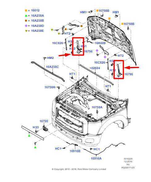 2011-2016 Ford F250 SD FR Right & Left Side Hood Hinge Pair BC3Z-16797-A OEM - Alshned Auto Parts