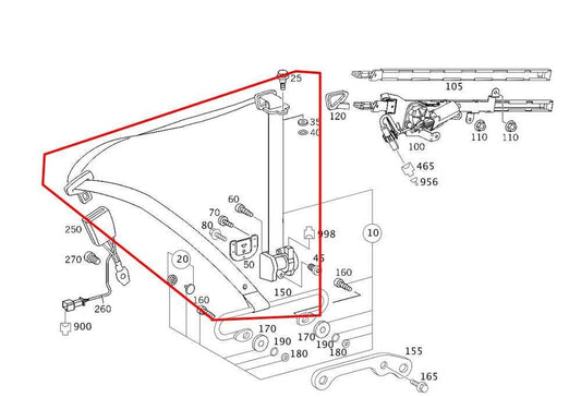 2006-09 Mercedes-Benz CLK 350 RWD Front Passenger Right Side Seat Belt Retractor - Alshned Auto Parts