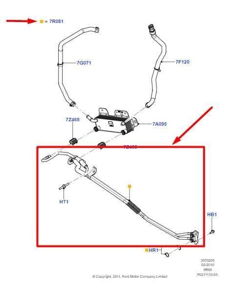 2011-2016 Ford F250 SD 6.7L Transmission Oil Cooler Hose Lines BC3P-7H420-BH OEM - Alshned Auto Parts