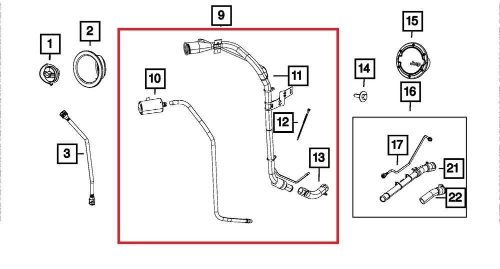 2012-17 Jeep Wrangler Sport 2dr 3.6L Fuel Filler Neck Hose Tube Pipe 52059821AS - Alshned Auto Parts