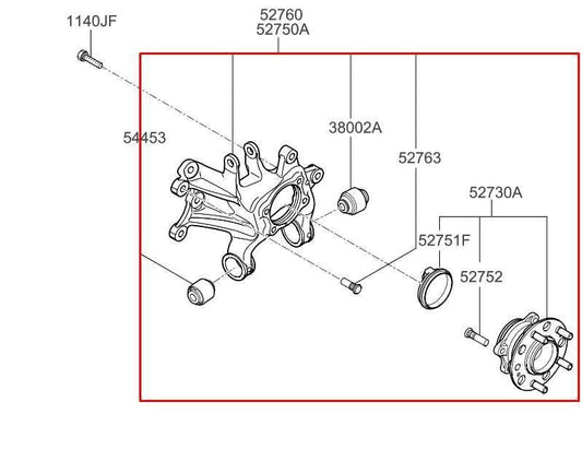 2016-2020 Kia Optima LX Rear Left Driver Side Spindle Knuckle Hub 52710-C2100 - Alshned Auto Parts