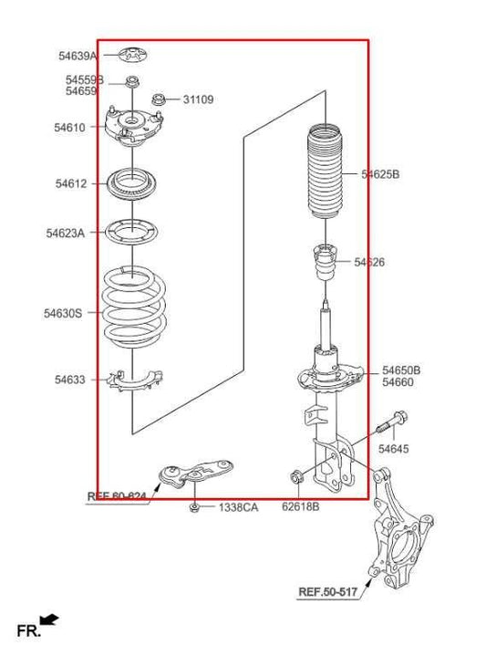 2015-20 Kia Sorento EX 3.3L AWD Front Right Passenger Side Shock Strut Absorber - Alshned Auto Parts