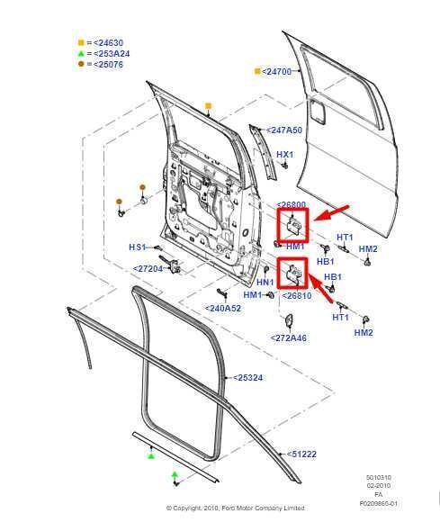 2005-16 Ford F250 SD Rear Left Door Hinge Upper & Lower 4C3Z-2626800-BA OEM - Alshned Auto Parts