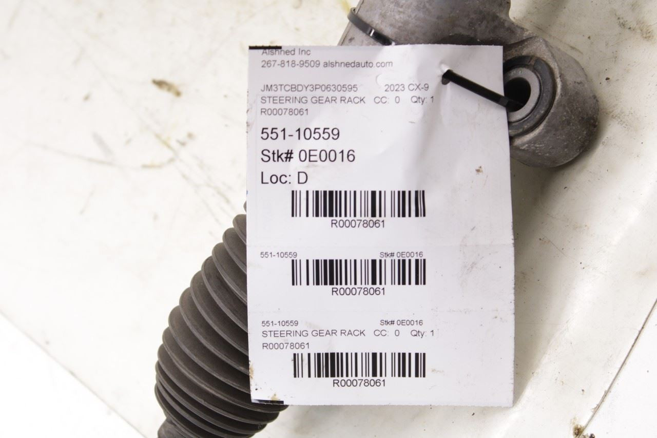 16-23 Mazda CX9 Grand Touring 2.5L AWD Power Steering Gear Rack and Pinion 55K - Alshned Auto Parts