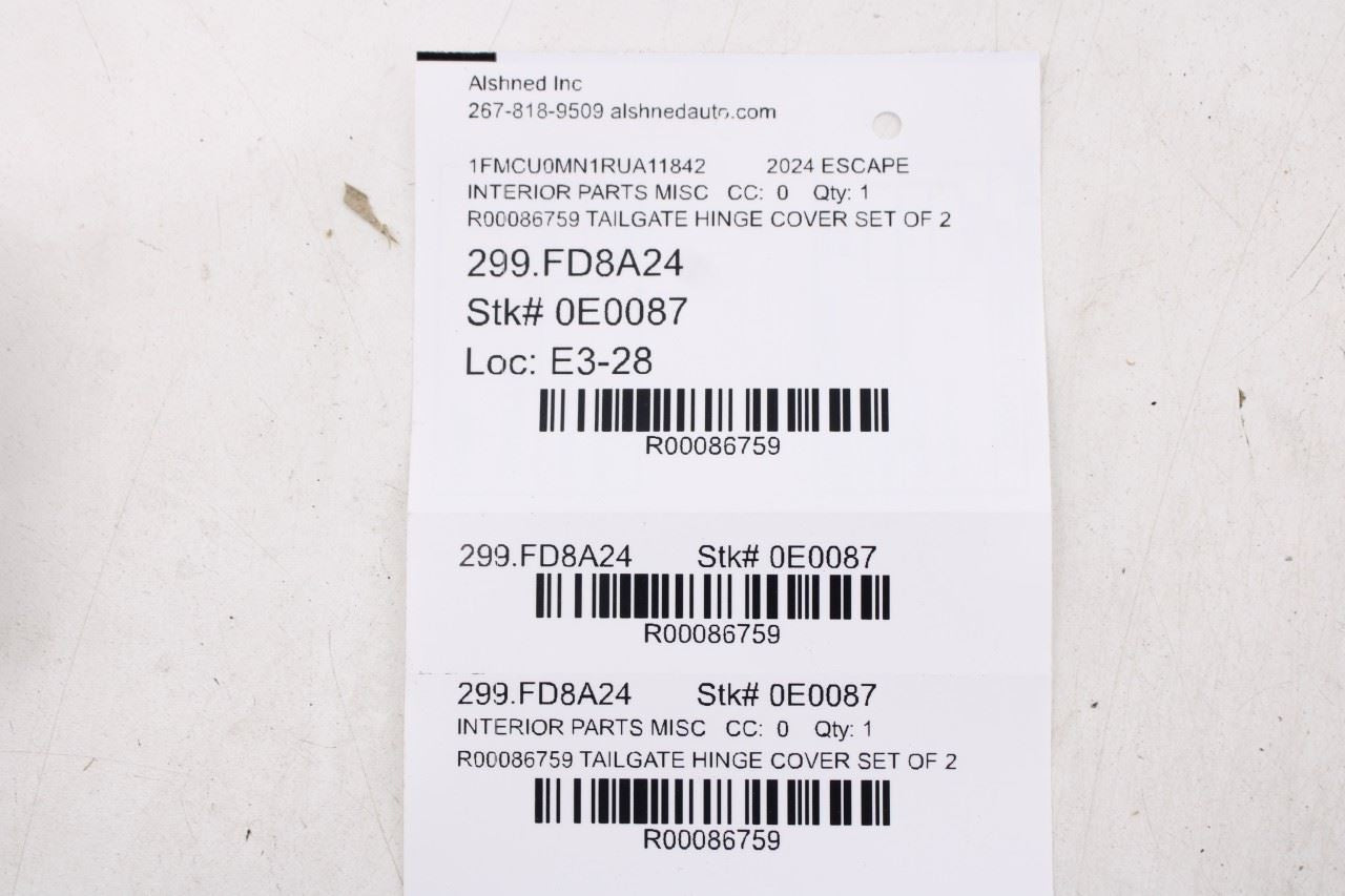 2020-2026 Ford Escape ST Rear Right and Left Driver Side Liftgate Hinge Cover - Alshned Auto Parts