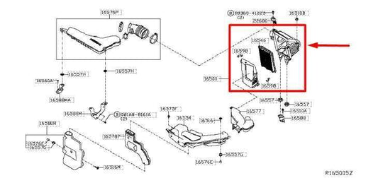 2014-2020 Nissan Rogue 2.5L Air Intake Cleaner Assembly 16500-4BA3A OEM - Alshned Auto Parts