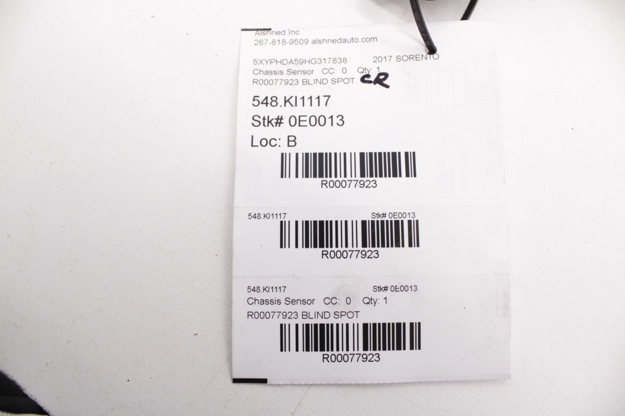 15-18 Kia Sorento EX Rear Right Blind Spot Detection Radar Sensor Module *ReaD* - Alshned Auto Parts