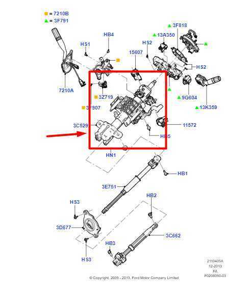 2013-2016 Ford F250 SD Steering Column Assembly CC34-3C529-DF OEM - Alshned Auto Parts