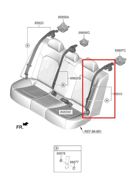 21-24 Kia K5 GTLine 1.6L AWD Rear Driver Left Side 2nd Row Seat Belt Retractor - Alshned Auto Parts