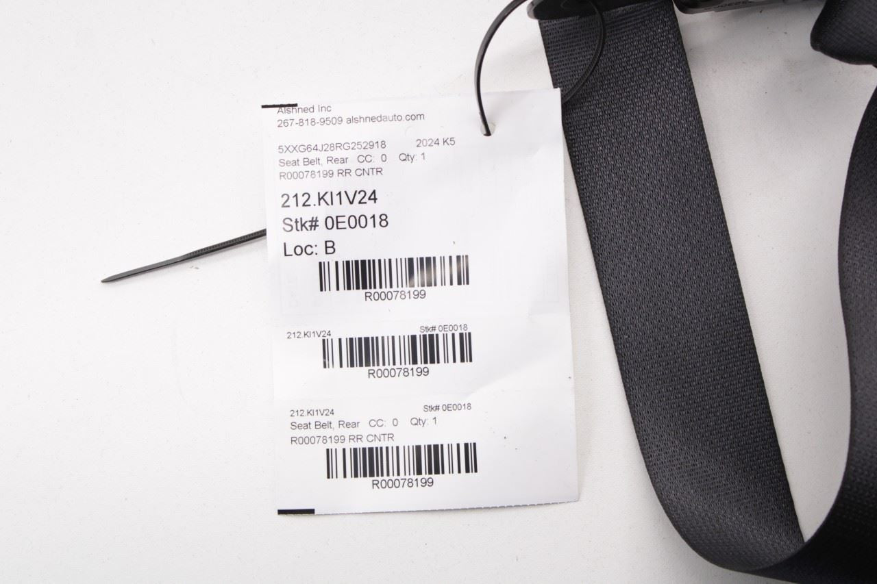 21-24 Kia K5 GTLine 1.6L AWD Rear Center 2nd Row Seat Belt Retractor w/ Buckle - Alshned Auto Parts