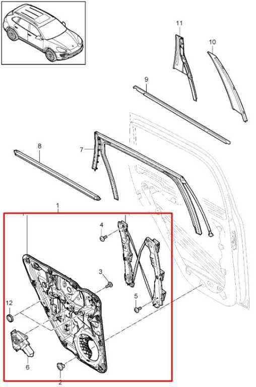 2011-18 Porsche Cayenne S Rear Right Door Window Regulator w/ Carrier and Motor - Alshned Auto Parts