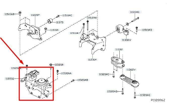 14-20 Nissan Rogue 2.5L Left Driver Side Engine Mount Insulator 11220-4BA0A OEM - Alshned Auto Parts