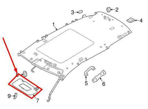 2014-2017 Nissan Rogue Right Side Sun Visor w Illuminated Mirror 96400-4BA1D OEM - Alshned Auto Parts