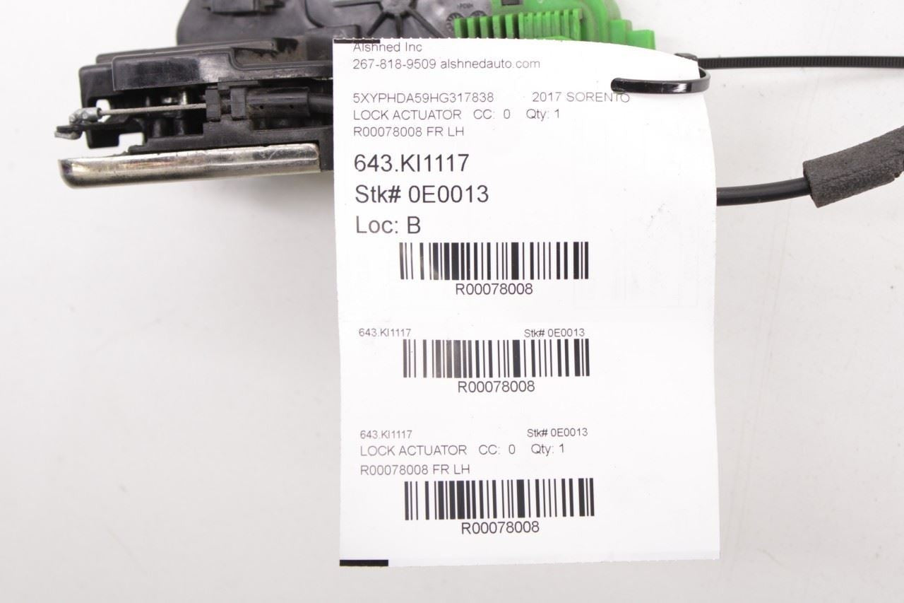 2015-2020 Kia Sorento EX Front Left Door Lock Latch Actuator 81310-C5010 OEM - Alshned Auto Parts
