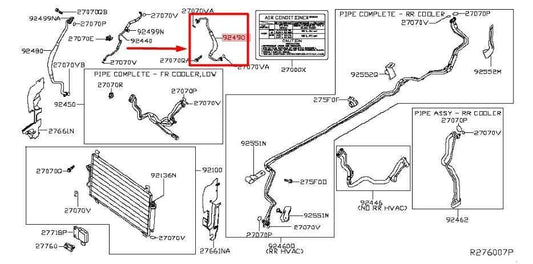 19-20 Infiniti QX60 AC Conditioning High Pressure Discharge Pipe 92490-9NB0A OEM - Alshned Auto Parts