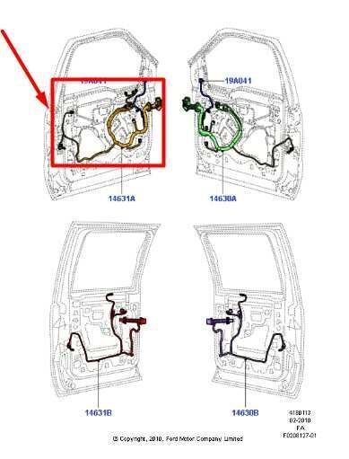 2013-2016 Ford F250 SD Front Left Driver Door Wire Harness DC3T-14631-BKE OEM - Alshned Auto Parts