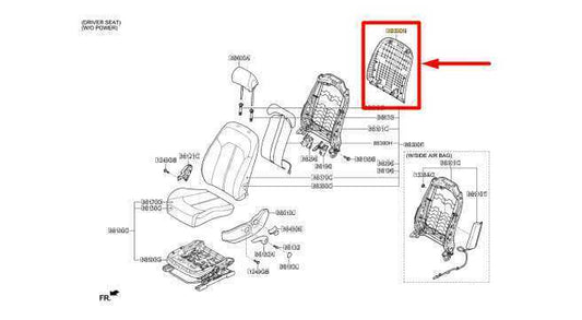 2015-19 Hyundai Sonata Front Left Seat Back Trim Cover Panel 88131-C2000-TGG OEM - Alshned Auto Parts