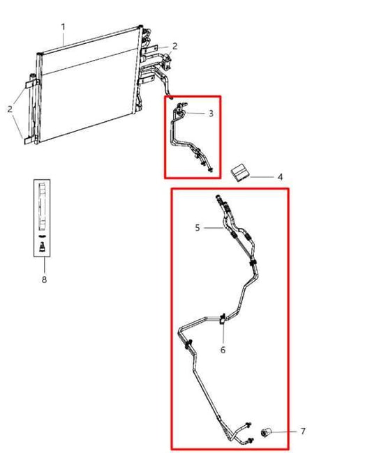 2013-20 Ram 1500 5.7L Auto Transmission Oil Cooler Pressure and Return Line Tube - Alshned Auto Parts
