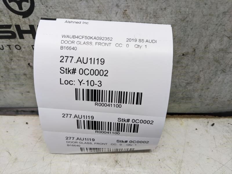 2019-2023 Audi S5 Sportback Front Left Driver Side Door Window Glass 8W8-845-201 - Alshned Auto Parts