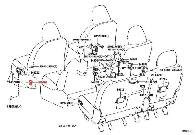 2015-2020 Toyota Sienna FR LH Side Seat Lumbar Control Switch 84920-08010-B2 OEM - Alshned Auto Parts