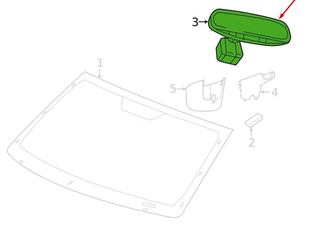 2014-17 Jeep Cherokee Interior Inside Rear View Mirror with Auto Dim 68110890AE - Alshned Auto Parts
