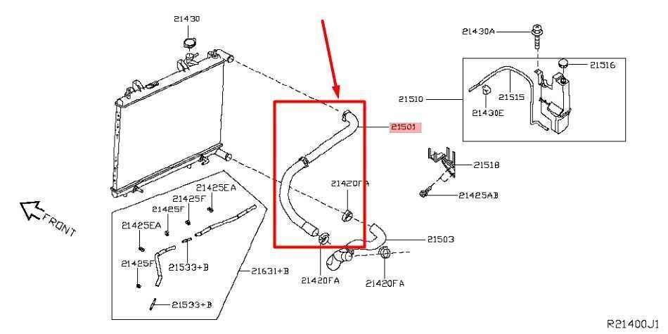 2019-2020 Infiniti QX60 Radiator Coolant Upper Hose 21501-3JA0A OEM - Alshned Auto Parts