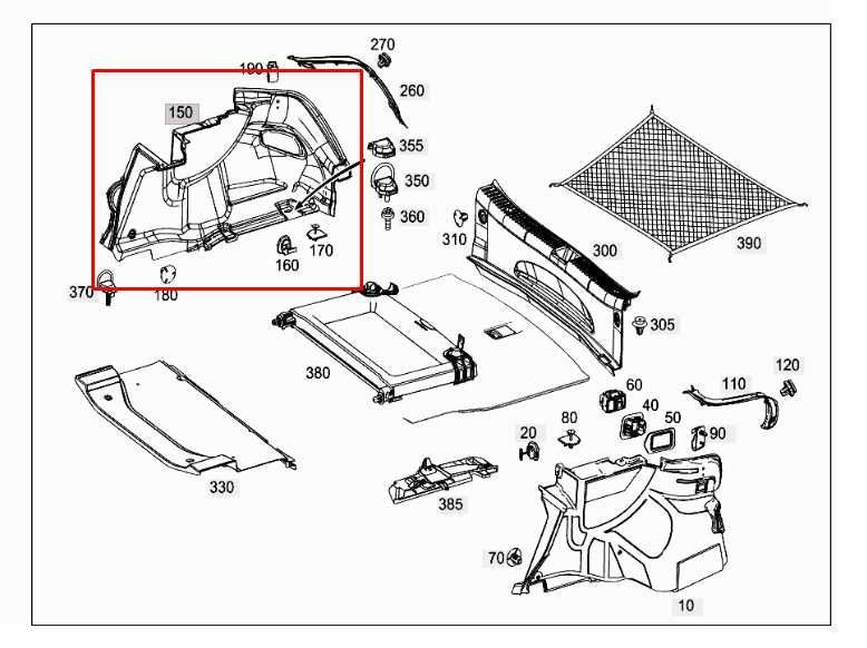2015-21 Mercedes-Benz C300 4Matic Rear RH Side Quarter Panel Interior Trim Cover1