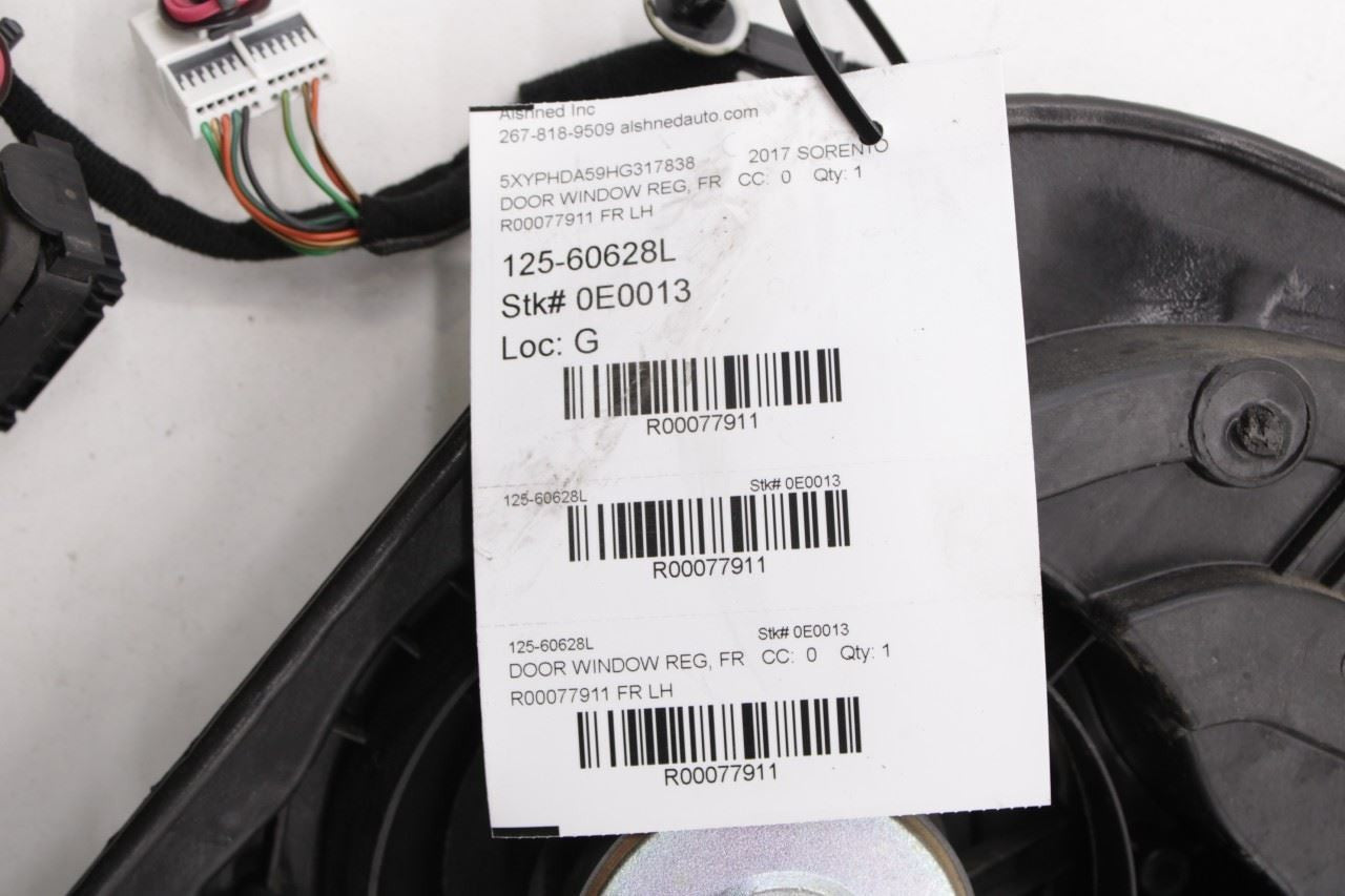 15-20 Kia Sorento EX Front Left Side Door Window Regulator w/ Carrier and Motor - Alshned Auto Parts