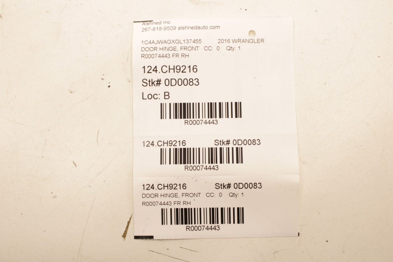 2007-18 Jeep Wrangler Sport 2dr Front Right Side Door Hinge Upper and Lower Pair - Alshned Auto Parts