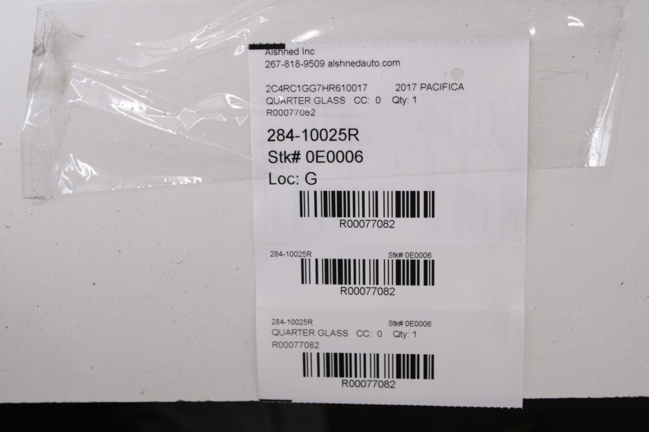 2017-2024 Chrysler Pacifica Limited Rear Right Side Quarter Window Glass *ReaD* - Alshned Auto Parts