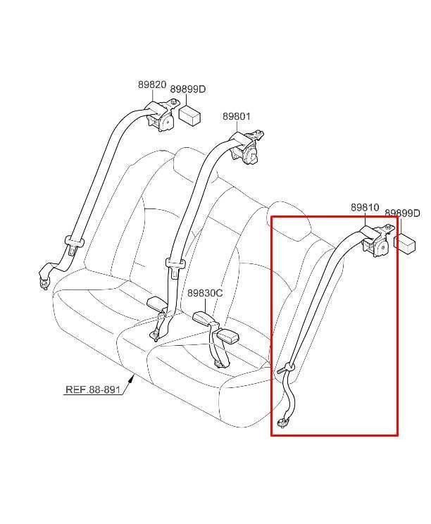 2011-2015 Kia Optima LX 2.4L Rear Driver Left Side 2nd Row Seat Belt Retractor1