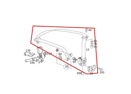 2006-09 Mercedes-Benz CLK 350 Rear Driver Left Side 2nd Row Seat Belt Retractor - Alshned Auto Parts