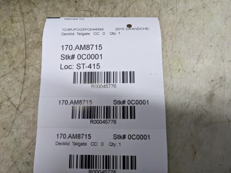 2015-2021 Jeep Grand Cherokee Rear Liftgate Power Shock Strut 68231347AA OEM - Alshned Auto Parts