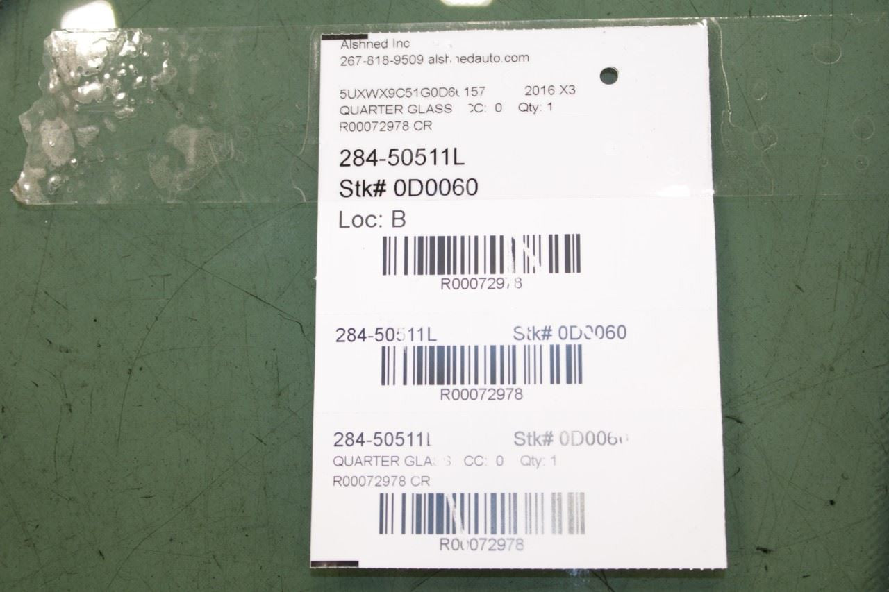 201117 BMW X3 xDrive28i Rear Left Side Quarter Window Glass 51377205627 *ReaD* - Alshned Auto Parts