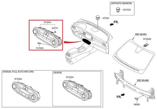 15-18 Kia Sorento EX Dashboard AC Heater Climate Control Panel 97250-C6560 *ReaD - Alshned Auto Parts