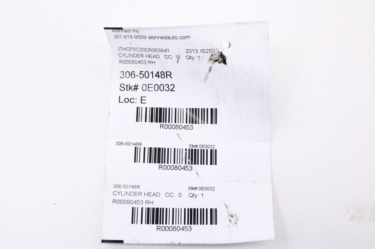 2006-15 Lexus IS250 2.5L Right Side 4GRFSE Engine Cylinder Head Assy 11101-39596 - Alshned Auto Parts