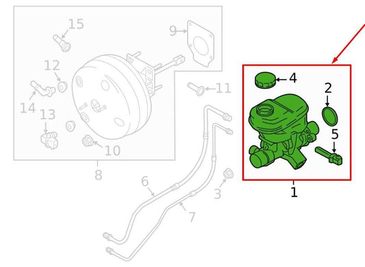 2015-2017 Ford F150 3.5L Brake Master Cylinder w/ Reservoir HL3Z-2140-E OEM - Alshned Auto Parts